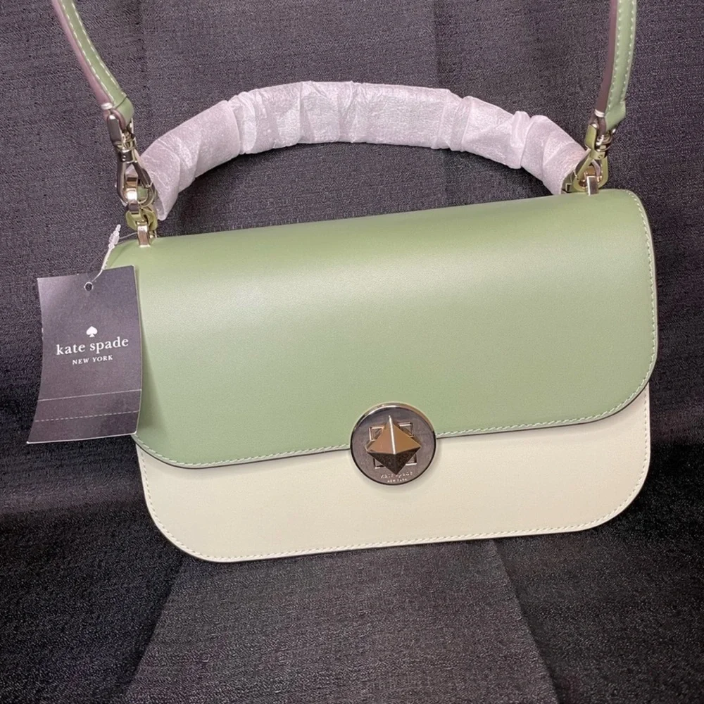 Kate Spade New York Audrey Flap Crossbody, Sage Green Colorblock New With Tags