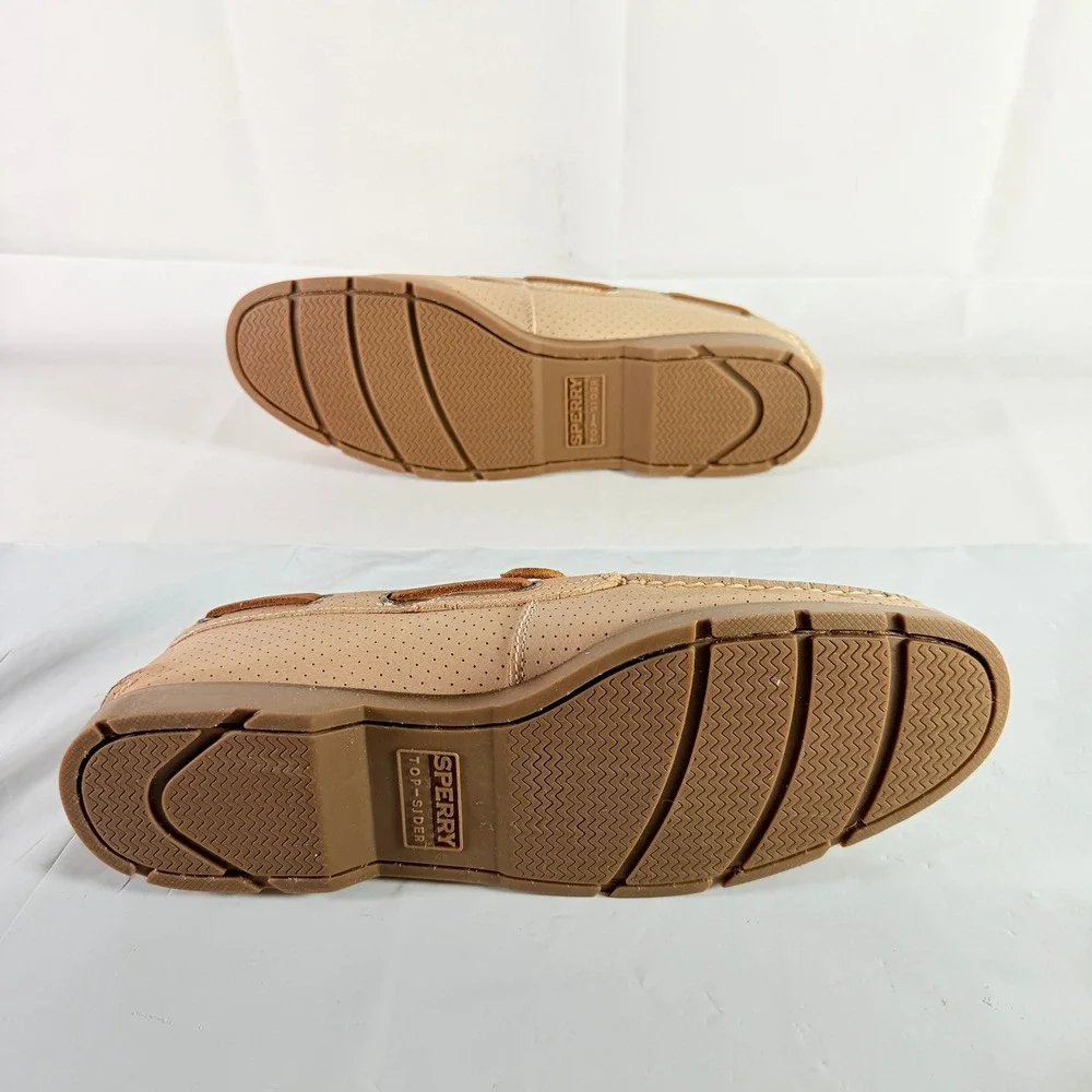Sperry‎ Top-Sider Ward 2-Eye Perforated Men's Boat Shoes Off-White Size 12W New