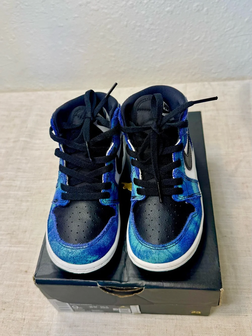 Nike Kids' Jordan 1 High OG Blue TIEDYE High-Top Sneakers
