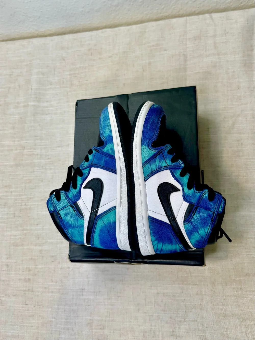 Nike Kids' Jordan 1 High OG Blue TIEDYE High-Top Sneakers
