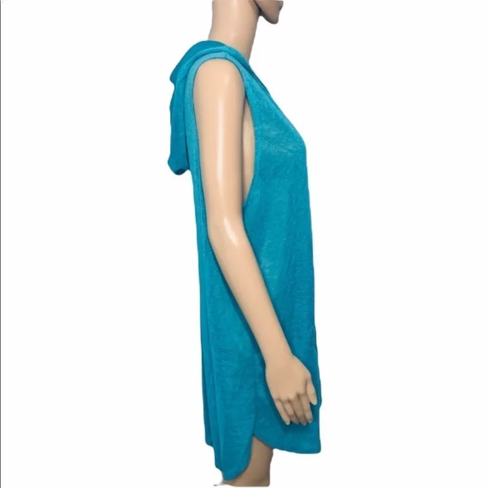 NWT Miken‎ Swim Cover Up X-Strap Sleeveless Hooded Size Large