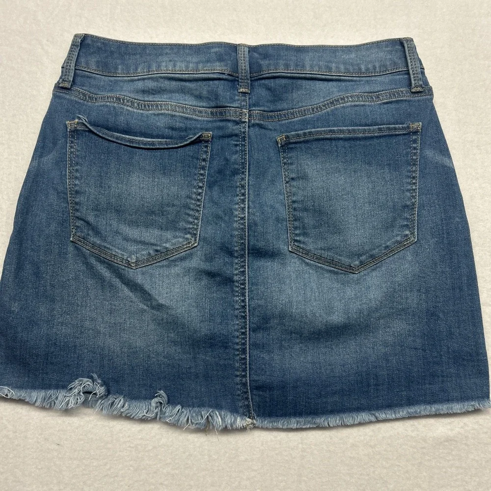 Mudd Skirt Juniors Teens‎ Size 9 Blue Mini Flx Stretch Cotton Blend Button Front