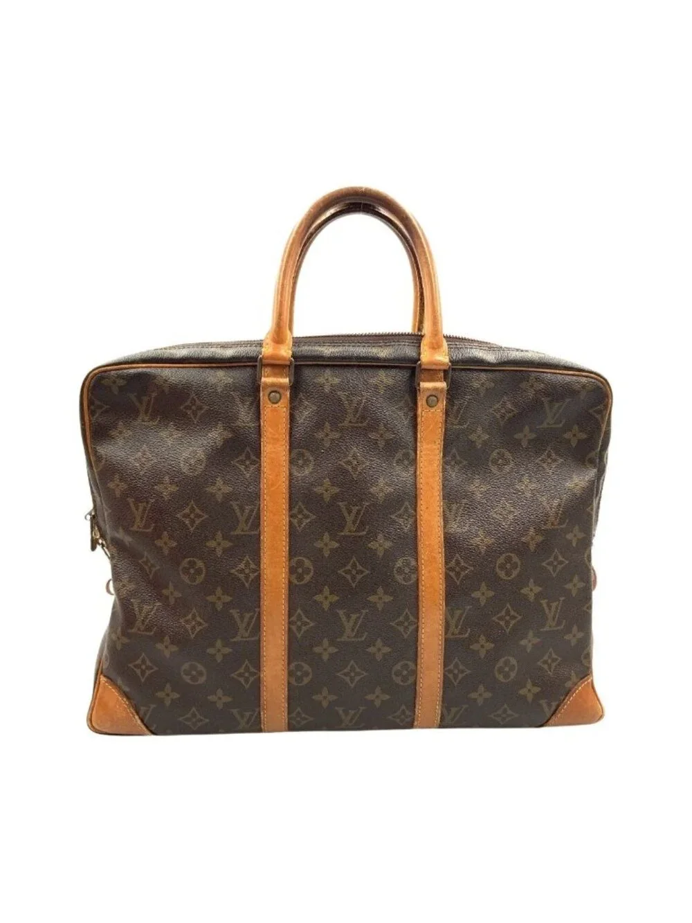 Louis Vuitton Monogram Porte Documents Voyage Business Bag Brown