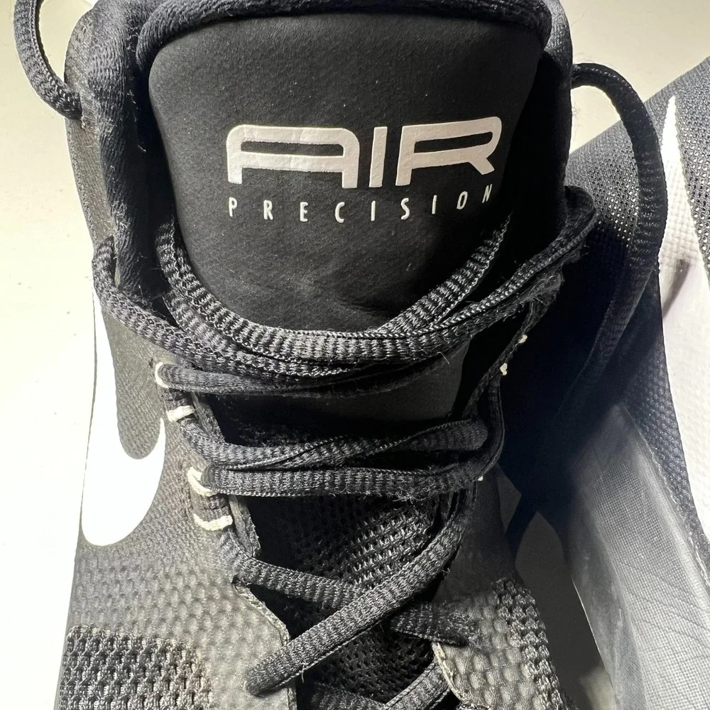 Nike Air Precision Mens Size 10 Black White Basketball Shoes Sneakers 898455-001
