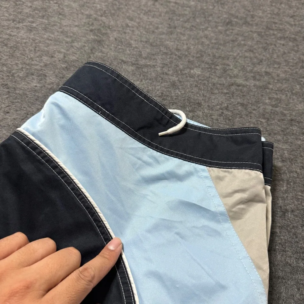 VTG 2005 Gap Board Shorts Mens 38 Navy Blue Colorblock Swim Trunks RN54023