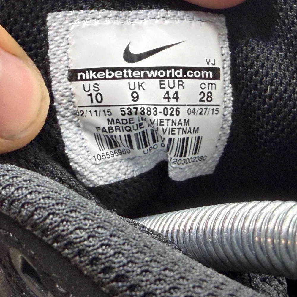 Size 10 Nike Air Max 1 Essential Mens Black Excellent 537383-026 Gum Sole