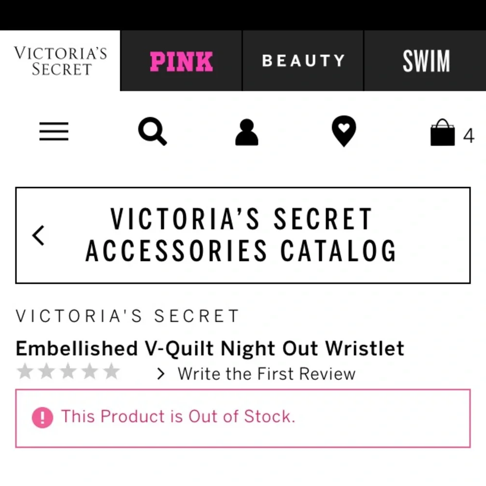 Vintage Rare ❤️- Victoria Secret Pink EMBELLISHED V-QUILT NIGHT OUT Wristlet