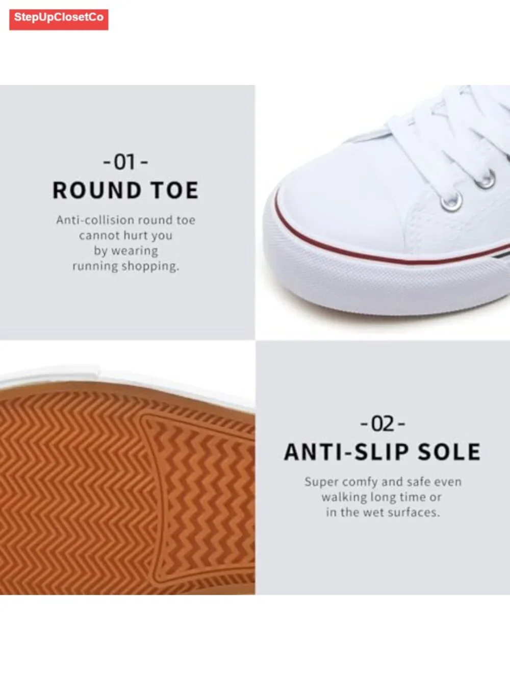 Canvas Sneakers Lightweight Slip Resistant Fashion Athletic Shoes