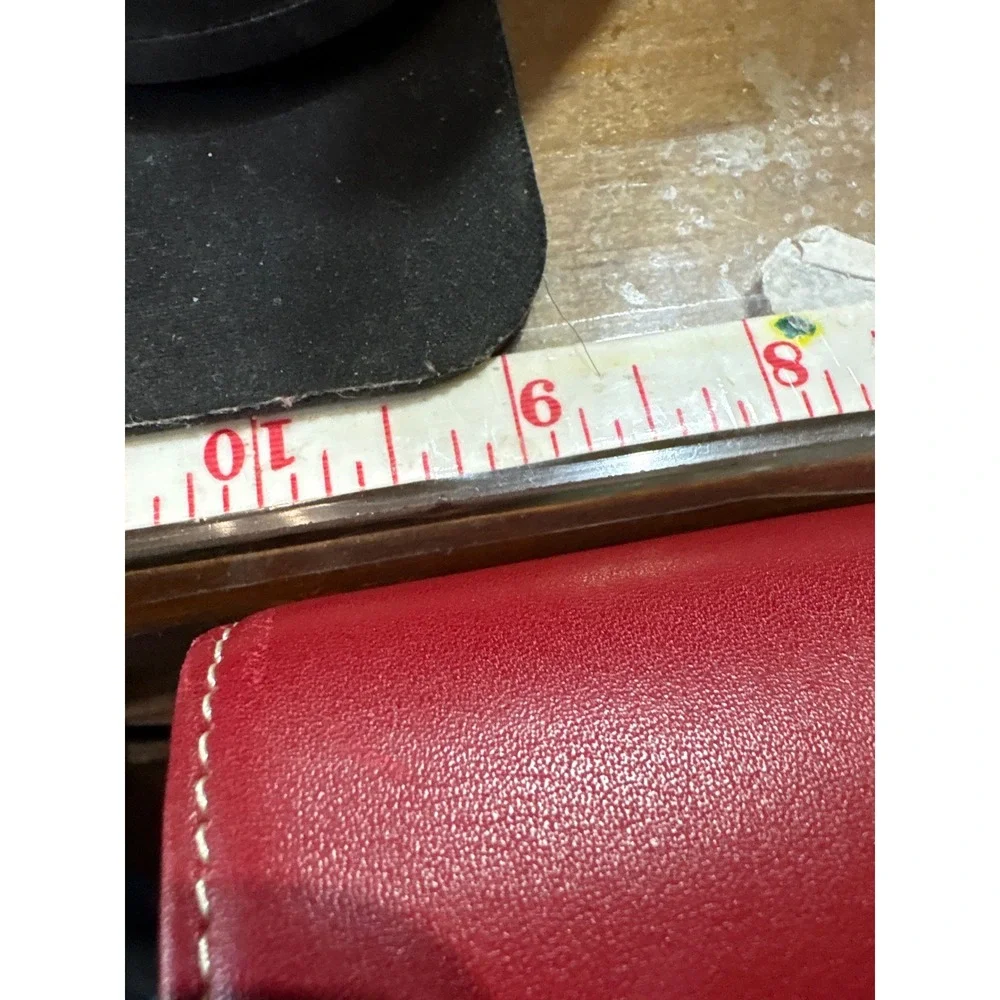 Franklin Covey Red‎ Nappa Leather Zip Around 7 Ring Planner Organizer 27227