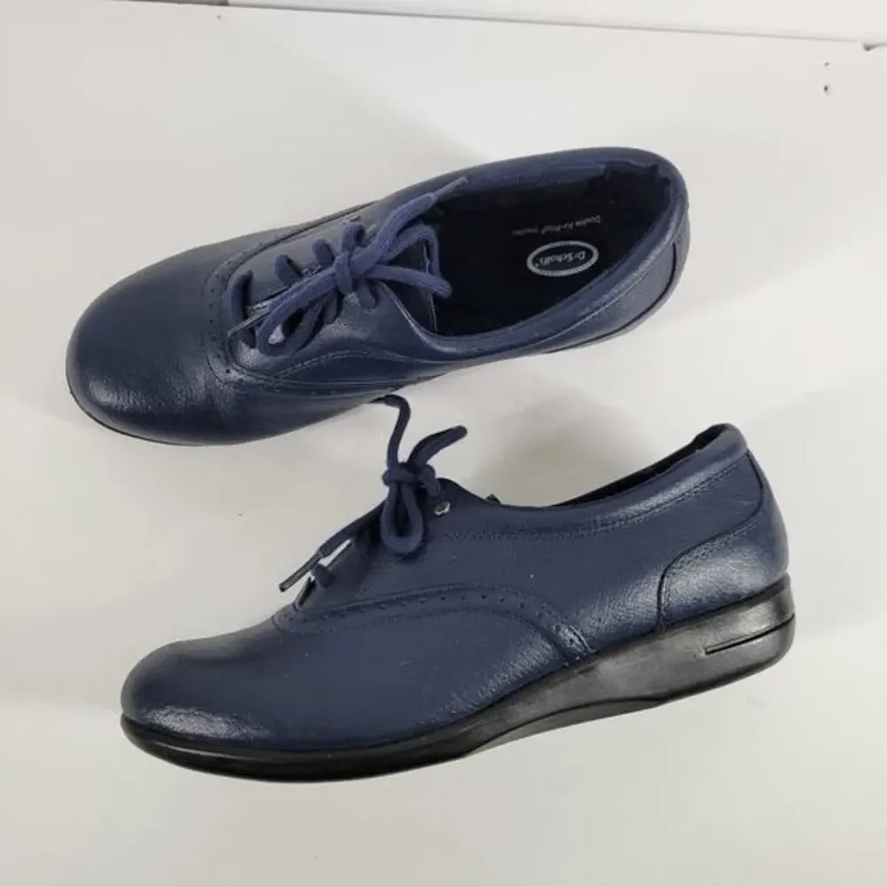 Womens Dr. Scholls Lace Up Shoes 9 M Double Air Pillow Insoles Comfort Navy Blue