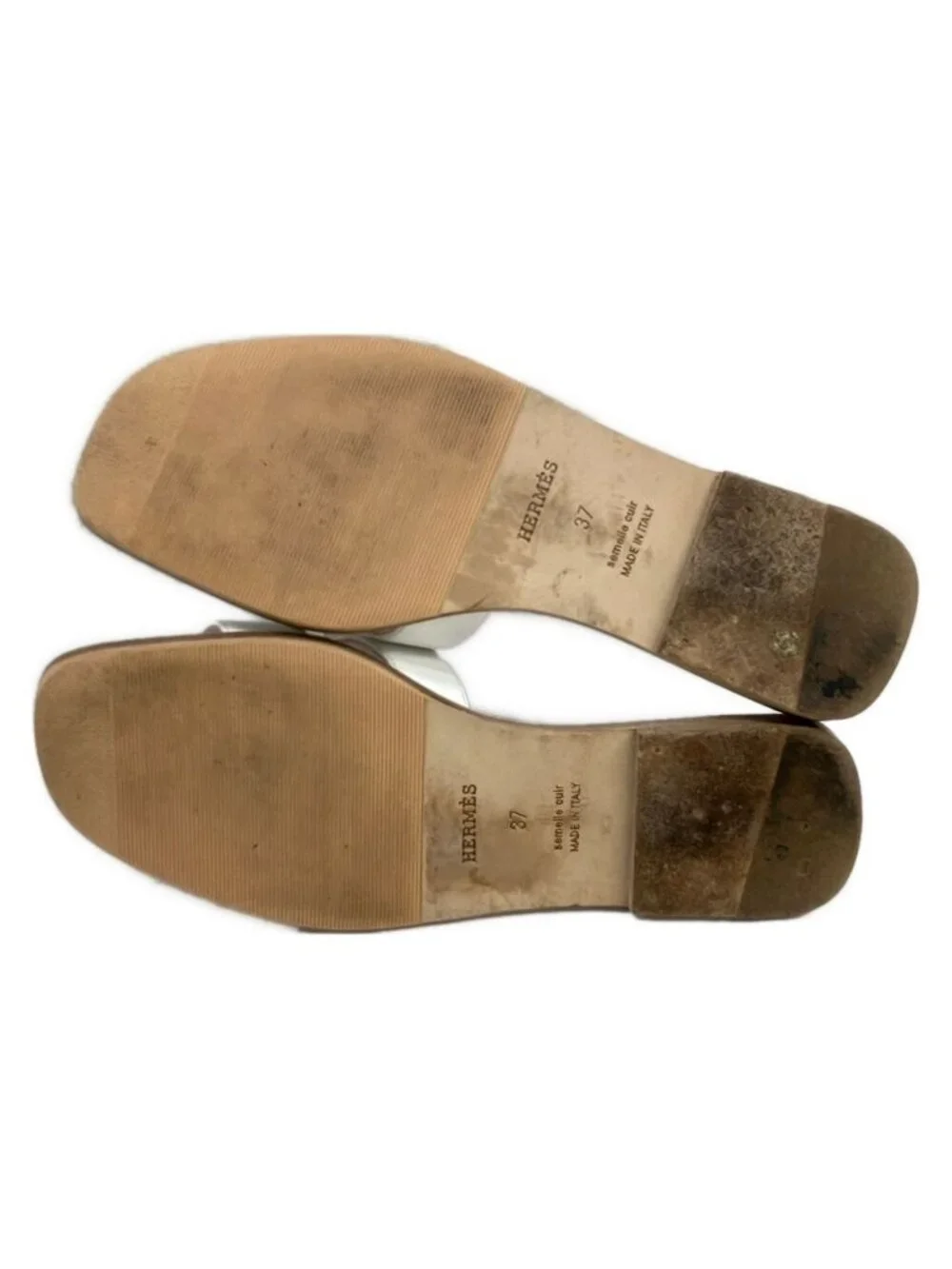 Hermes Sandals Oran White Leather
