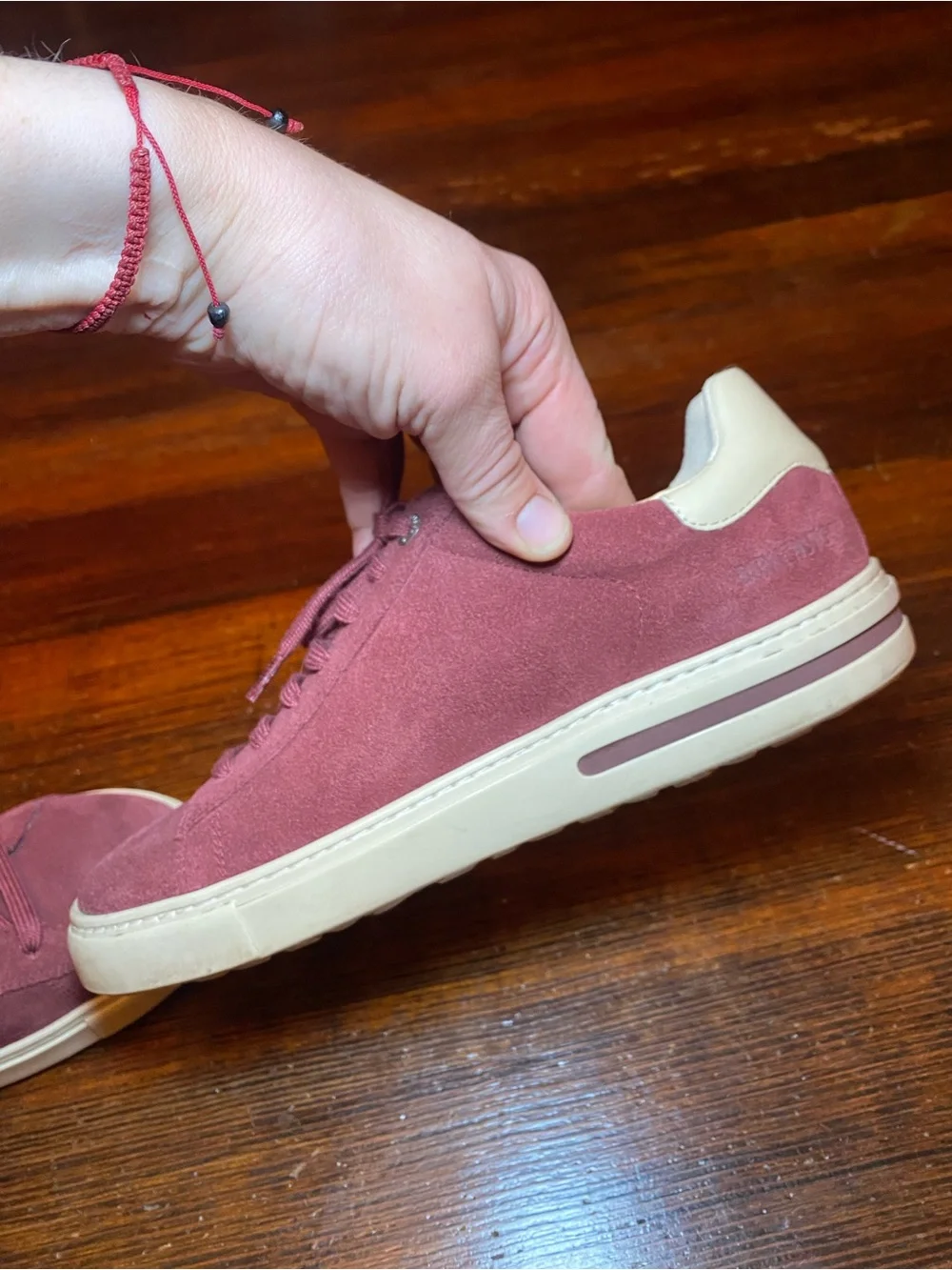 EUC 38 Birkenstock Bend Low Suede Leather Sneaker in Zinfandel colorway