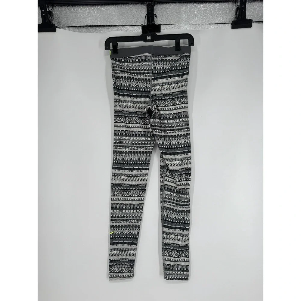 Nike Pro Hyperwarm Running Leggings Women M Striped Geometric Dri Fit 683717-065