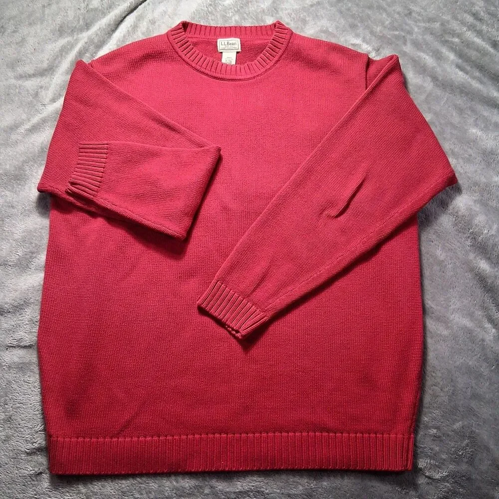 Ll Bean knit Sweater xlt‎ red pullover crewneck 0 FW85