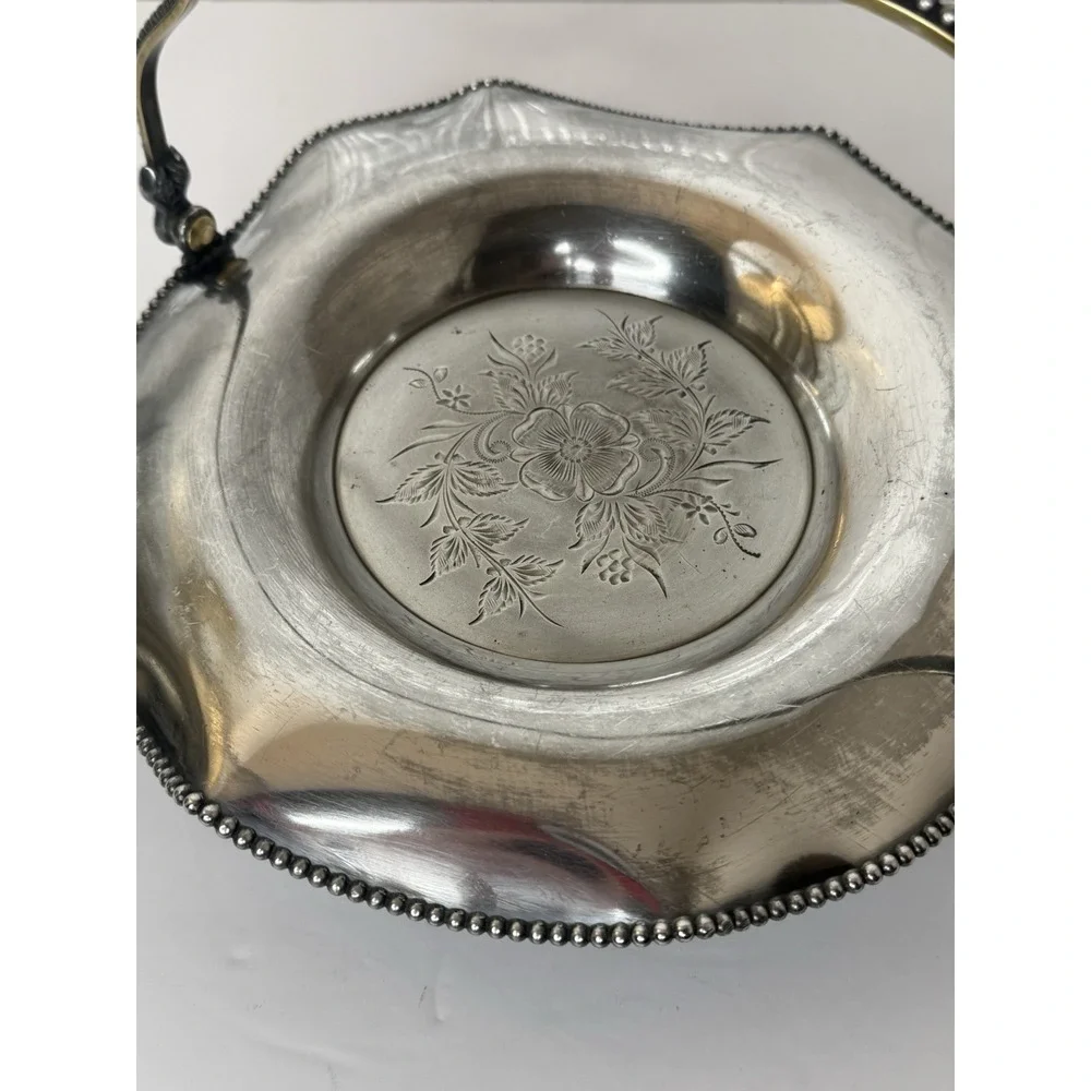 Antique Barbour Silver Co Quadruple Silverplate Bridal Basket Dish 1892-1898 GUC