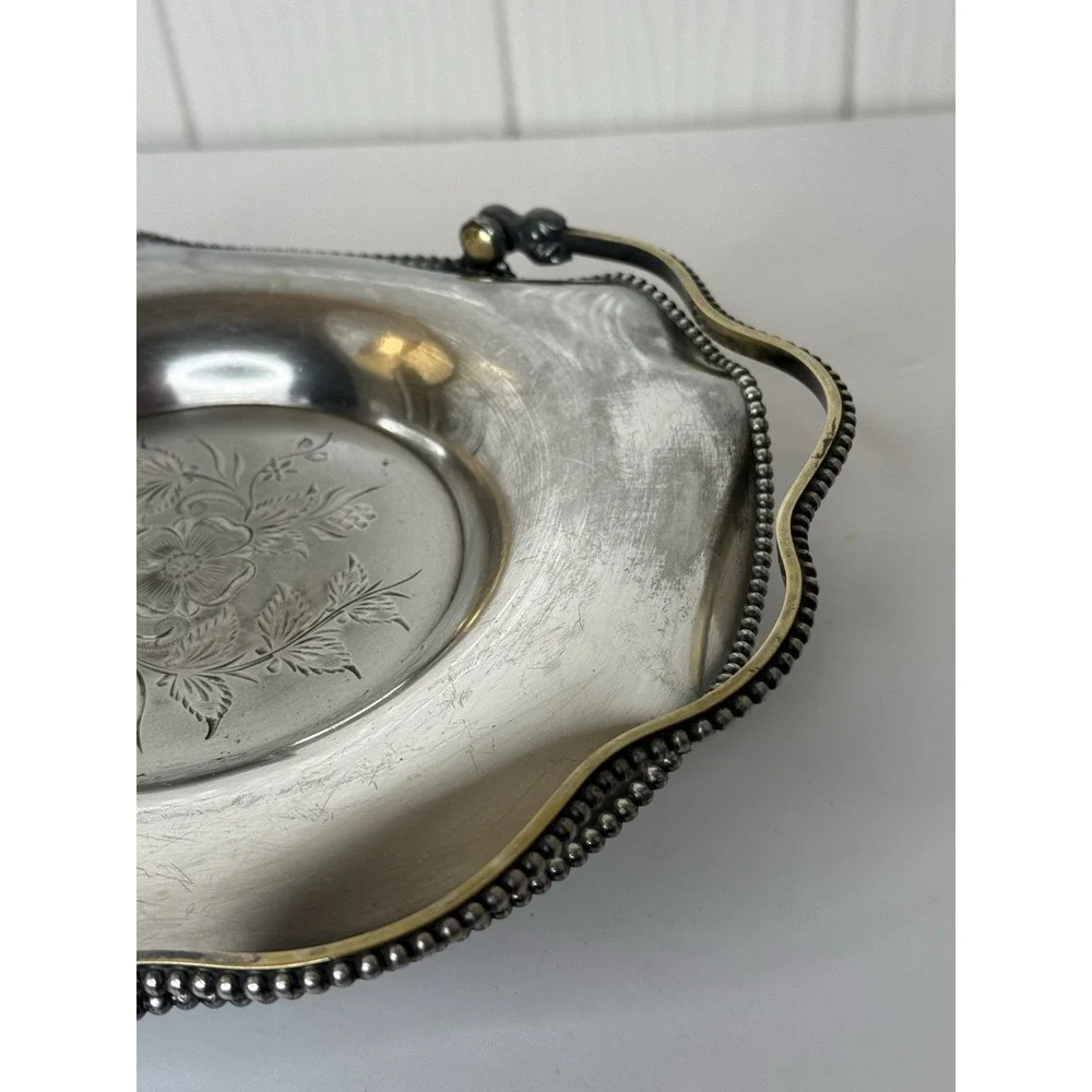 Antique Barbour Silver Co Quadruple Silverplate Bridal Basket Dish 1892-1898 GUC
