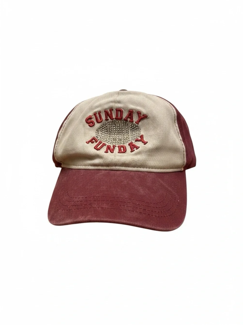 Sincerely Jules Two-Tone 'Sunday Funday' Cap & 2 Football Scrunchies NWT