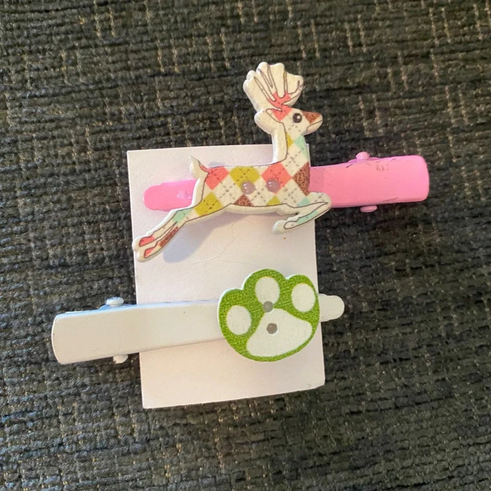 Hair Clip Lot Girls Multicolor Like‎ New Animal Heart Floral 15pc