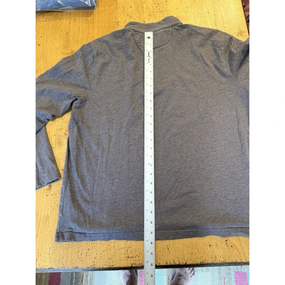 Lot Of 2 Faherty 1/4 Zip Jacket Men's XL Brown/blue Stretch Pullover Cotton‎