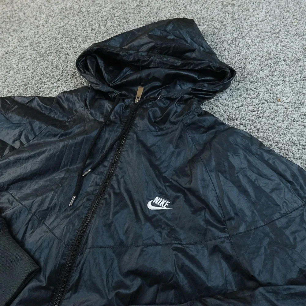 Nike Jacket Mens L Black Sportswear Windrunner Hooded Windbreaker Full‎ Zip Coat