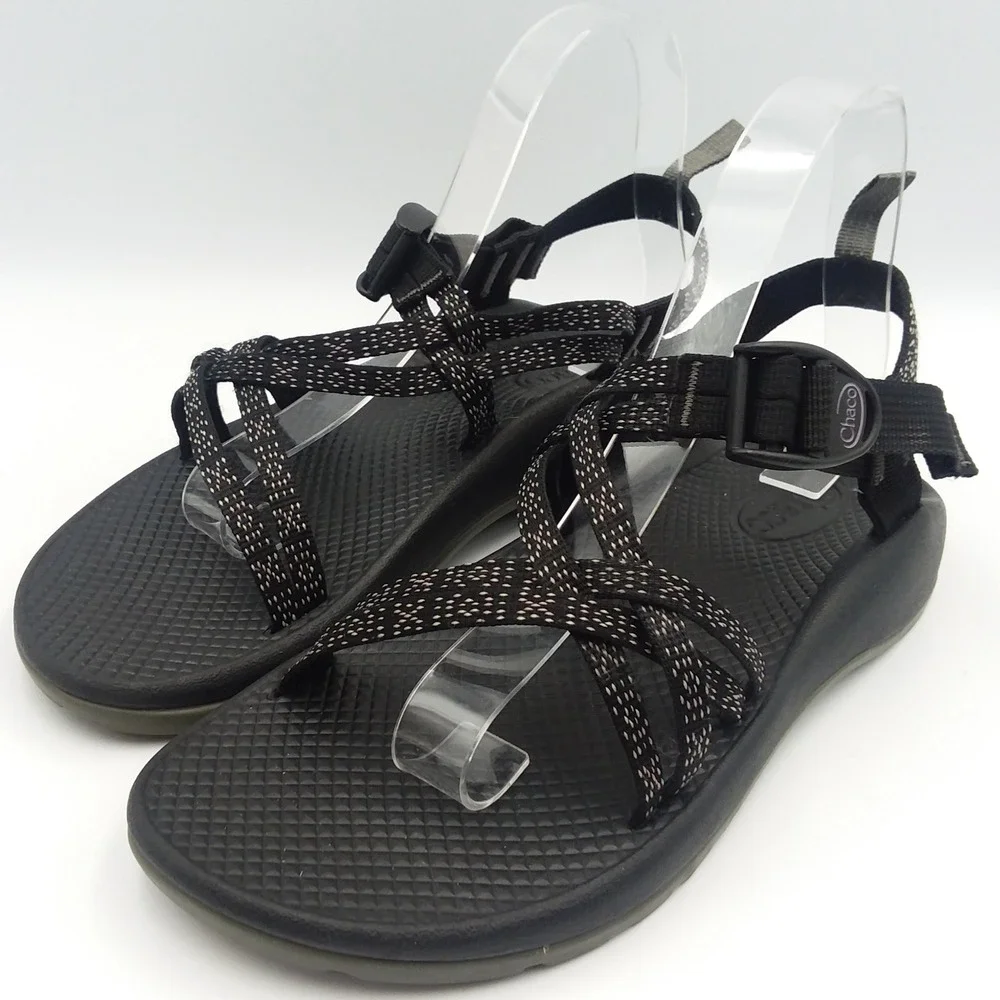 Chaco‎ ZX/1 EcoTread Sandals Kids' 6 Black White Sport Sandal Adjustable Straps
