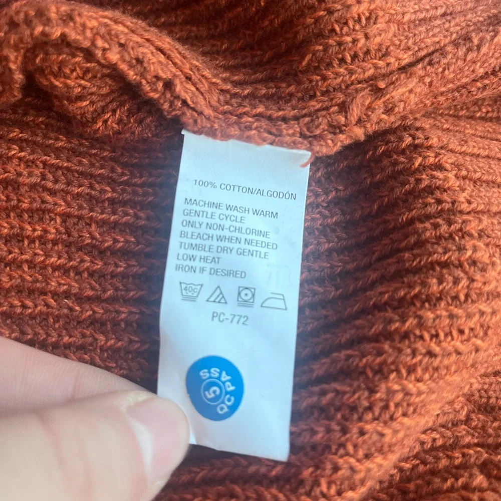 Vintage Rust G.H. Bass‎ & Co. Button Up Mock Neck Sweater