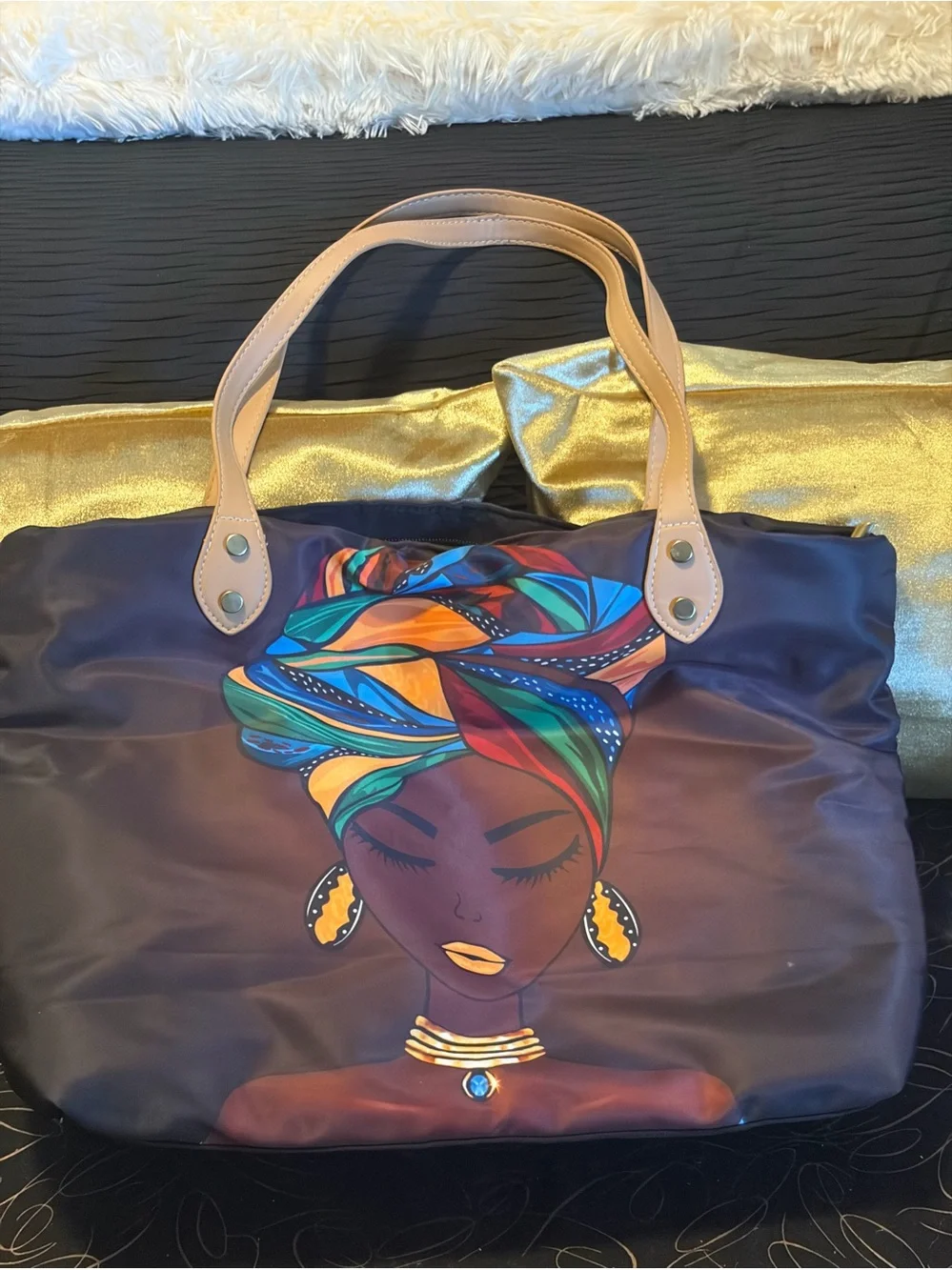Stylish Multicolor Headwrap Tote Bag - Women Bags