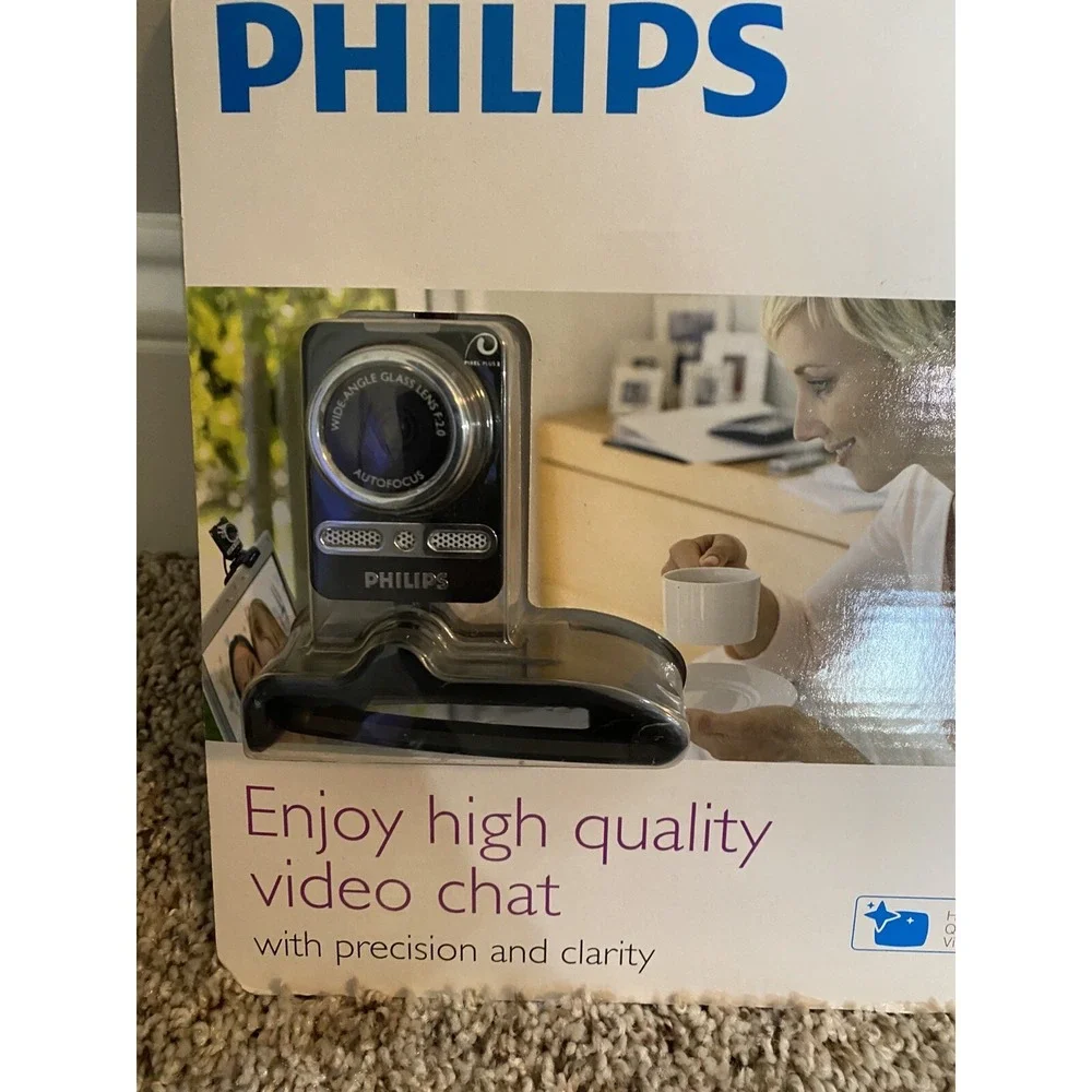 Philips SPC1330NC Webcam True 2.0MP Video 8.0MP Photo Autofocus Wide Angle Lens‎
