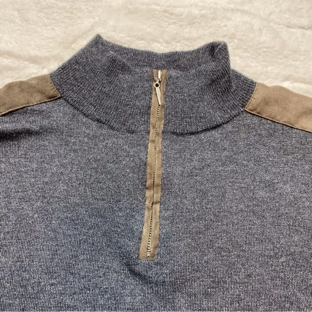 Refectory British Inspired 1/4 Zip Long Sleeve Sweater Size Large