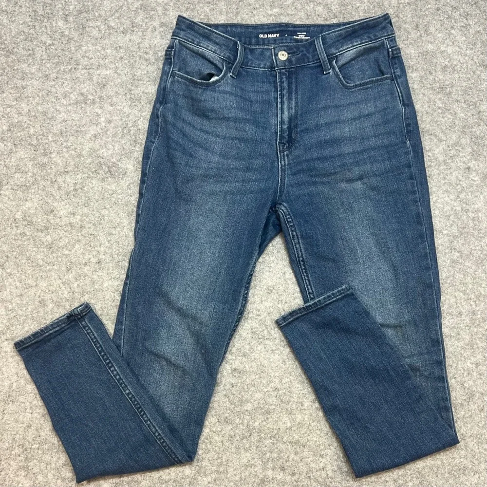 Old Navy Wow Super‎ Skinny High Rise Jeans Medium Wash Blue Denim Womens Size 4