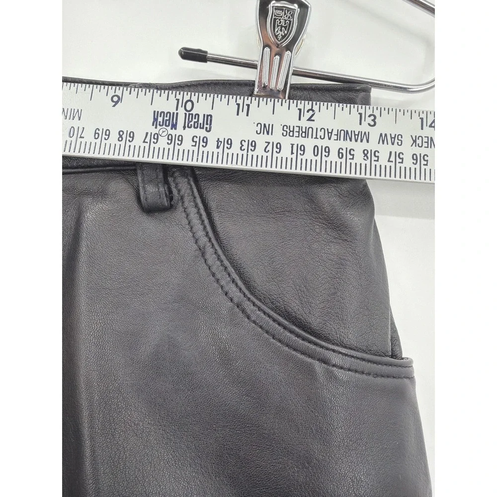 Vintage Leather Limited Black Genuine Soft Leather High Waisted Shorts Womens‎ 8