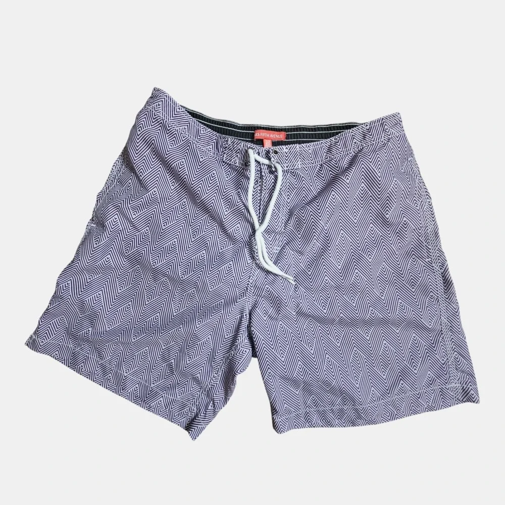 Saks Fifth Avenue Mens Swim Trunks XL‎ Abstract Geometric Print Board Shorts