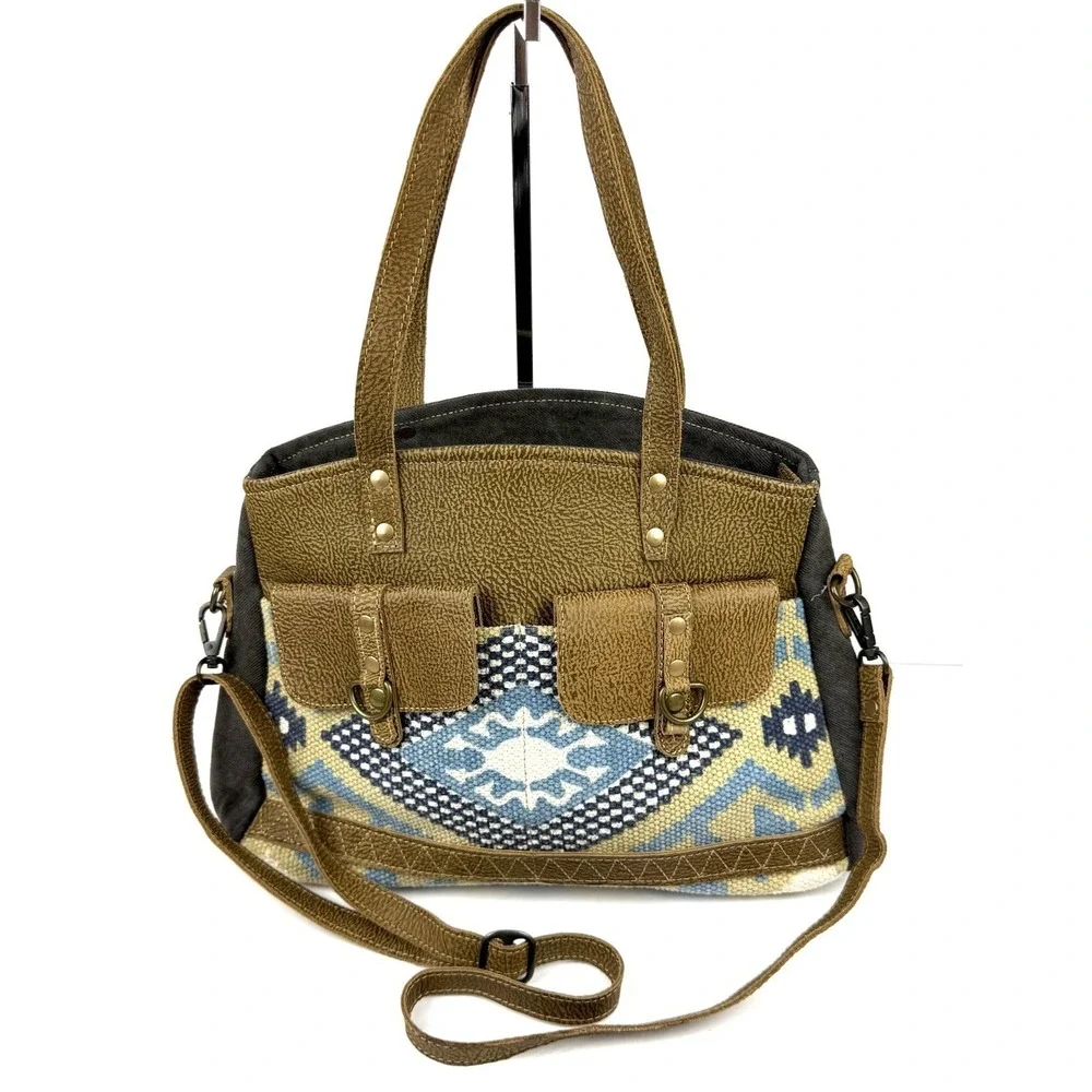 Myra Handbag Satchel Aztec Southwest Boho‎ Two Way Wear Ranch Cowgirl Used Once