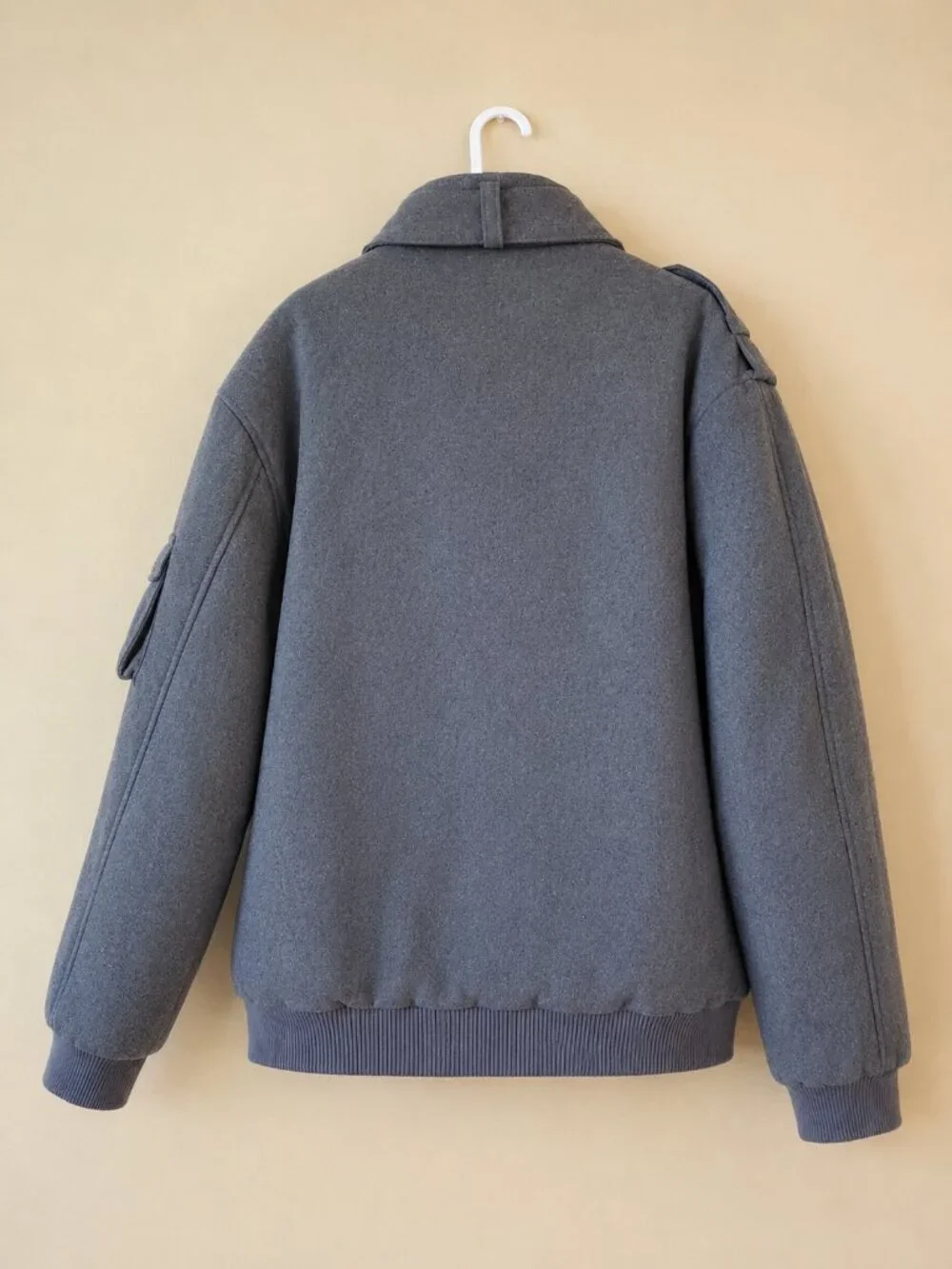 Atti Gray Military Style Heavyweight Snap Flap Utility Bomber Jacket SZ 2XL
