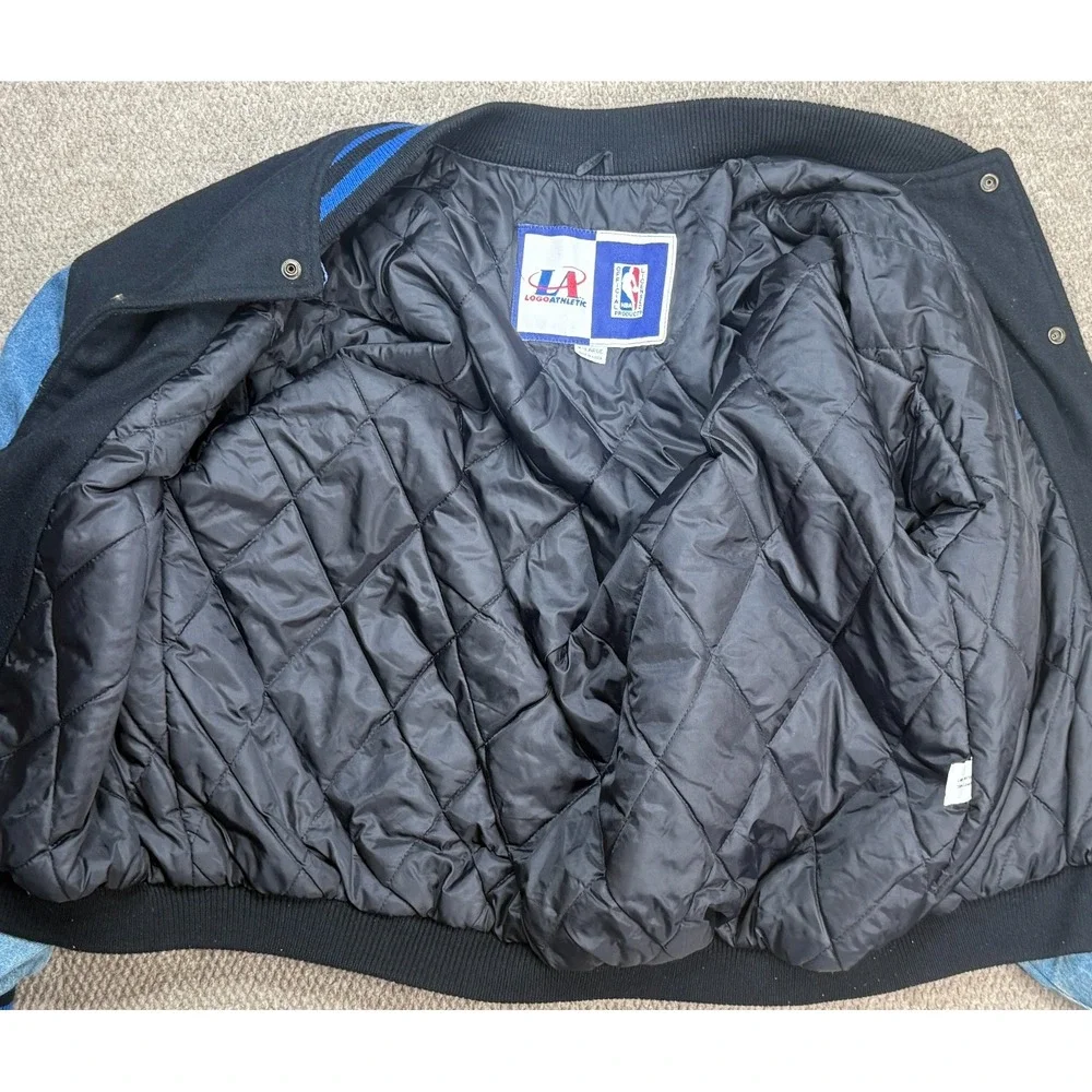 Logo Athletic Vtg Rare NBA‎ Orlando Magic Denim & Wool Varsity Jacket Size XL