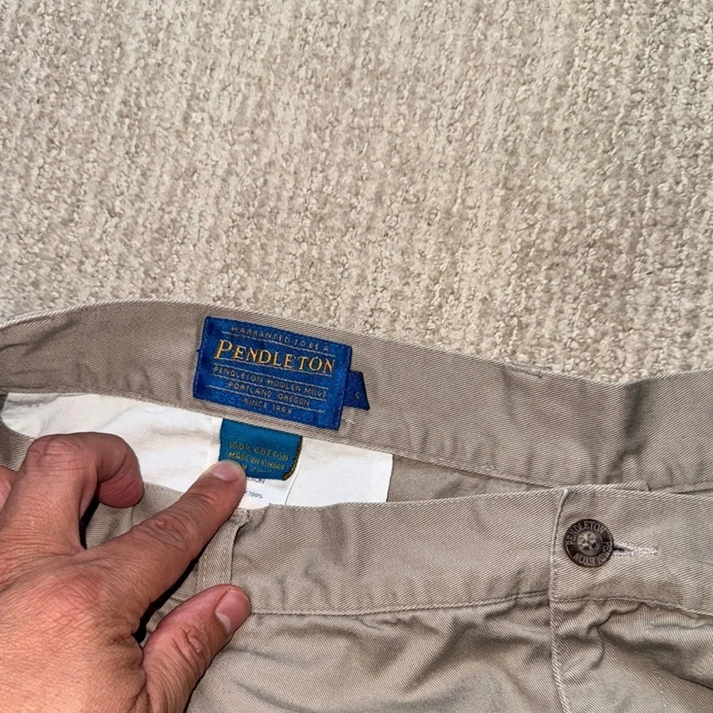 Pendleton Mens Tan Chino Shorts Size 38 Cotton Blend Casual Menswear