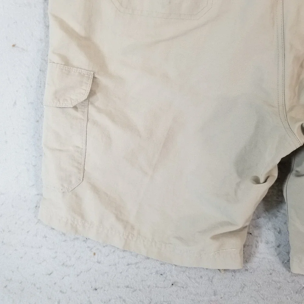 Wrangler Outdoor Cargo Shorts Mens 42x10 Beige‎ Nylon Hiking Utility