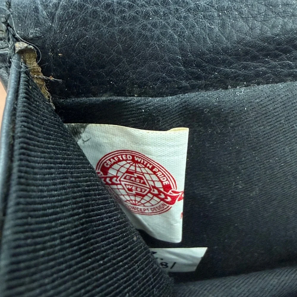 Vintage East West Concept Design Black‎ Leather Wallet Mini Purse No Strap