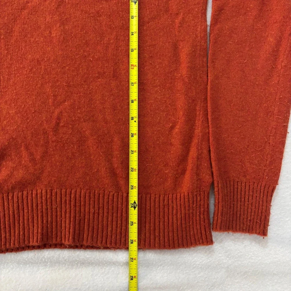 J.Crew Mens Lambswool Blend Raglan Crewneck Sweater Burnt Orange Rust M