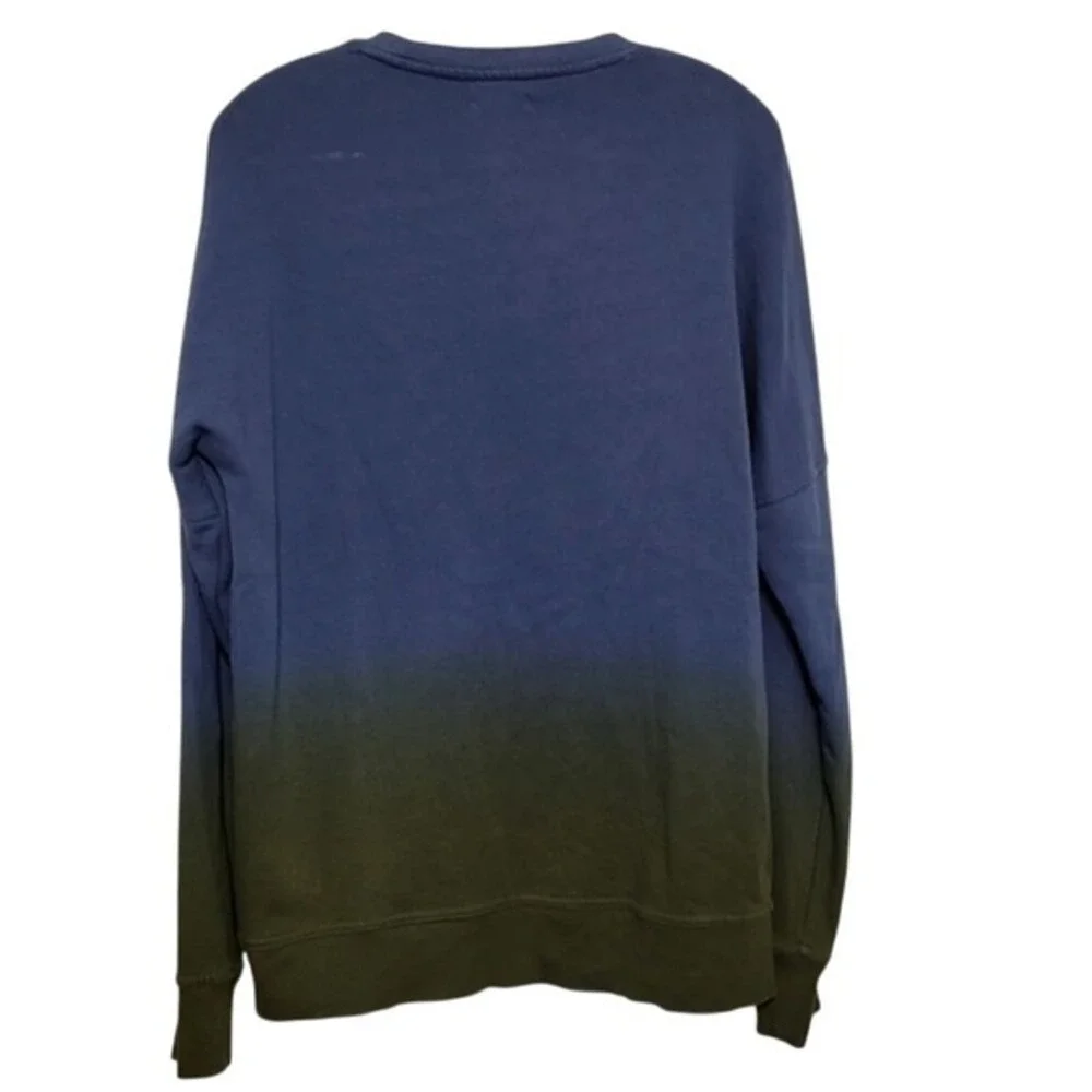 True Religion Men's Sweatshirt World Tour Blue Black Ombre Pullover Size‎ Small