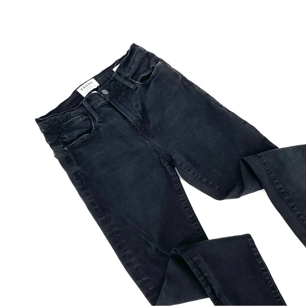 FRAME Denim Le High Shark Bite Hem Skinny Crop Jean