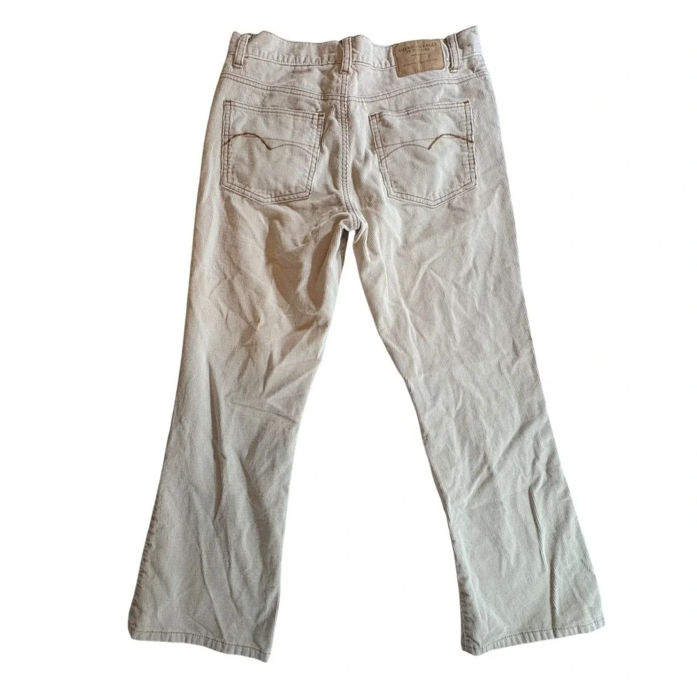 American Eagle Corduroy Pants Womens 6 Cream Bootcut Fine Wale Cotton Casual