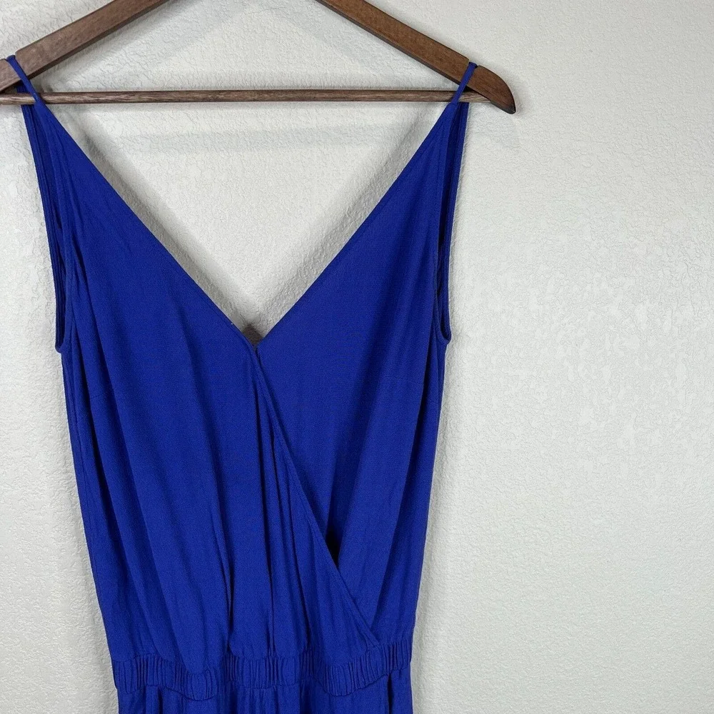 Ba&sh Combinaison Flata Jumpsuit Size 1 Indigo Sleeveless Cropped Wide Leg Crepe