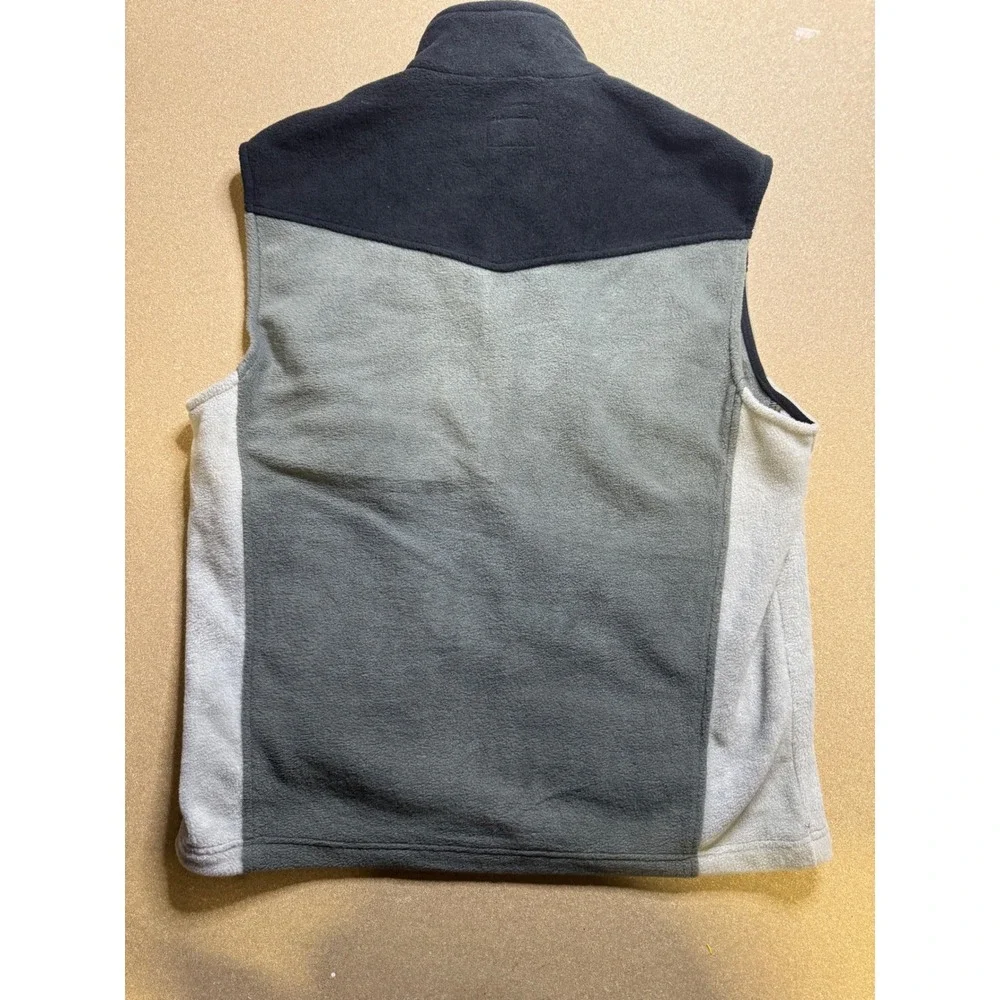 Hooey Mens Fleece Vest Full Zip Sleeveless Gray Black‎ Outdoors Casual
