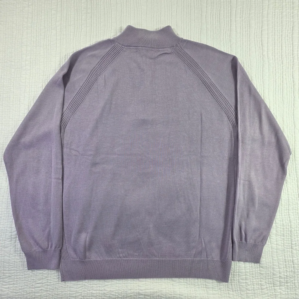 FootJoy NWT XL DriRelease Wool Half Zip Sweater Heather Lavender Golf Pullover