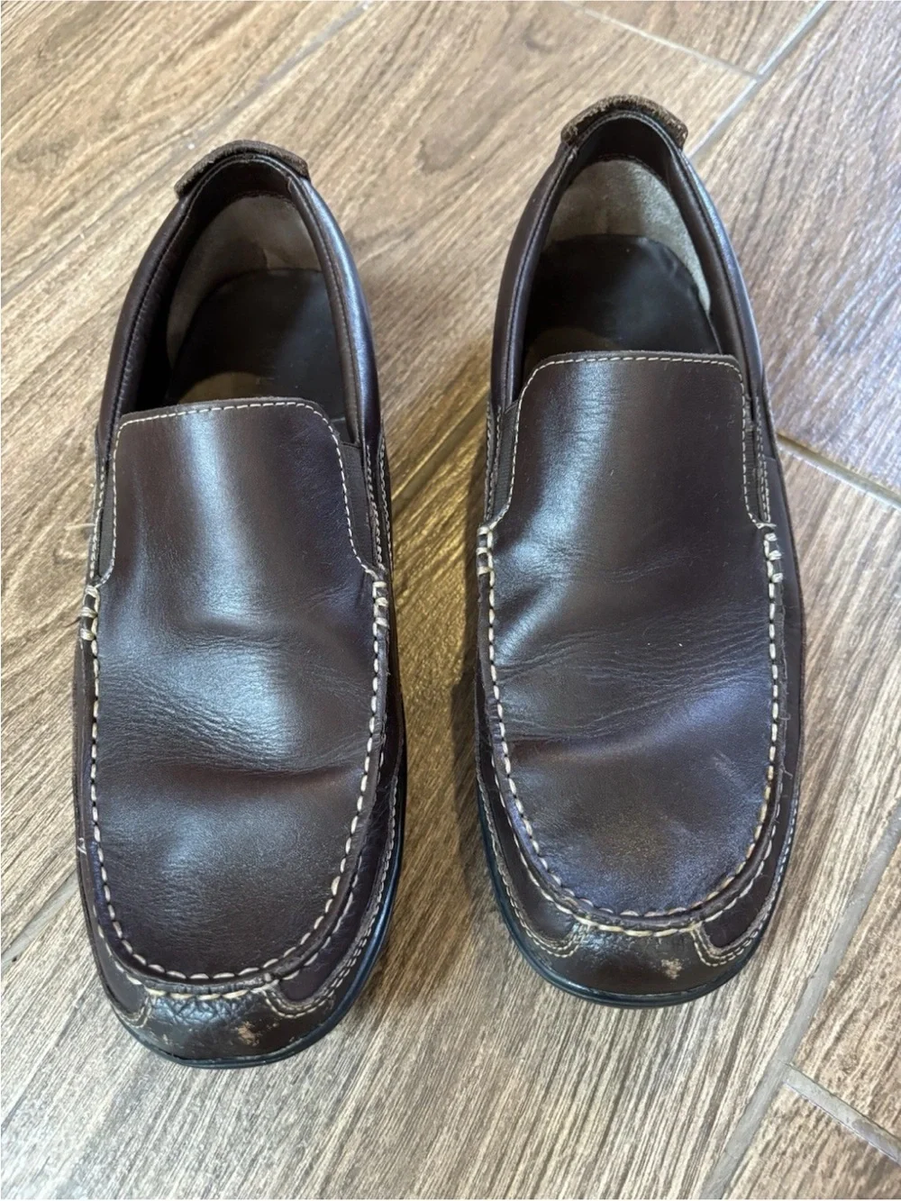 Cole Haan Brown Leather Moc Toe Loafers Men’s 10.5 M Slip On Shoes