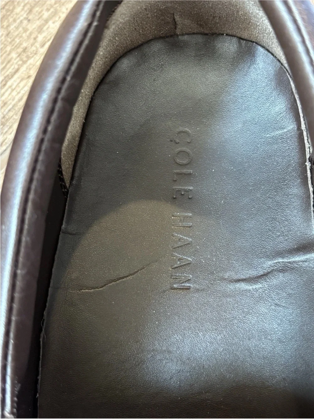 Cole Haan Brown Leather Moc Toe Loafers Men’s 10.5 M Slip On Shoes