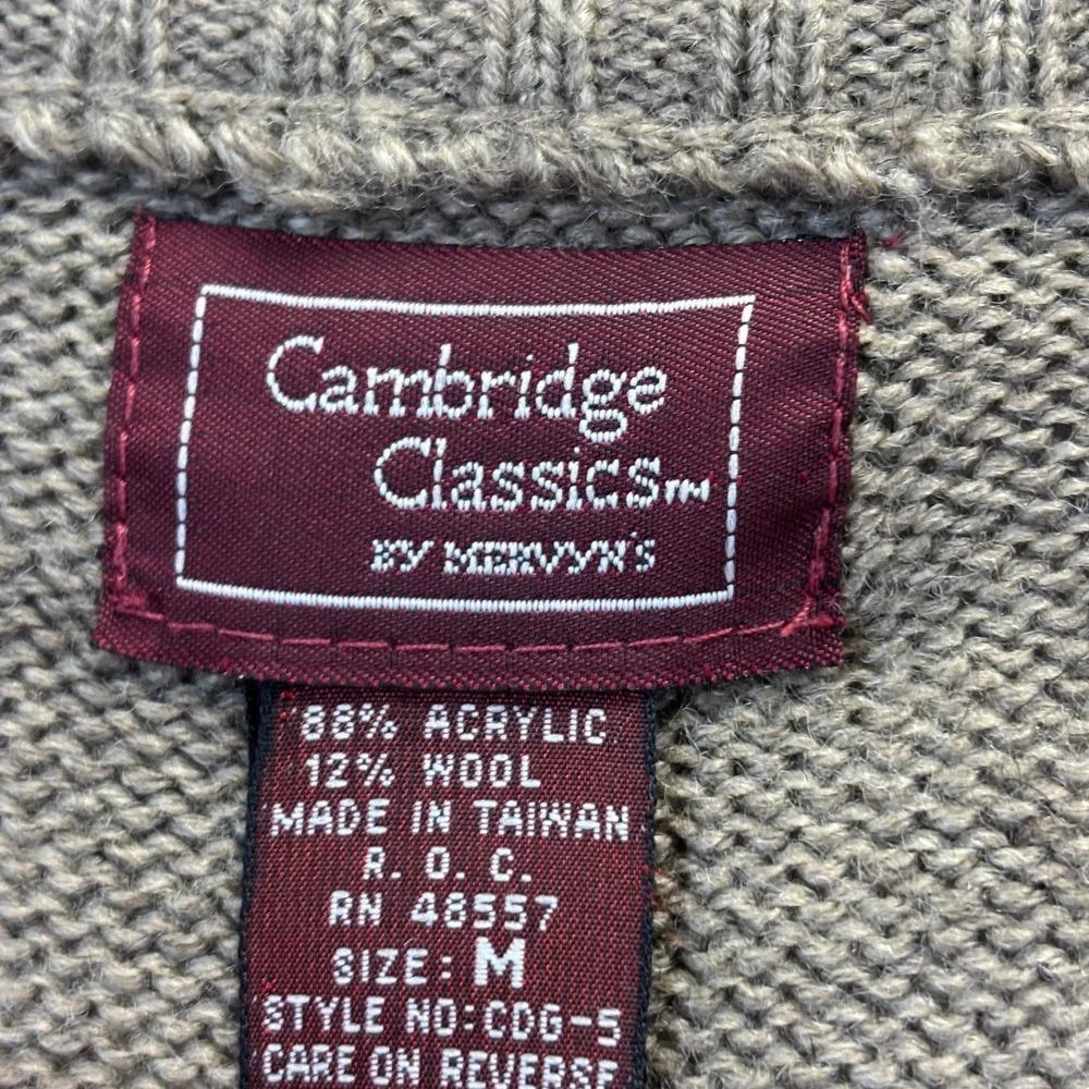 Vintage Cambridge Classics Grandacore Cable Knit Cardigan Mens Size M Academia