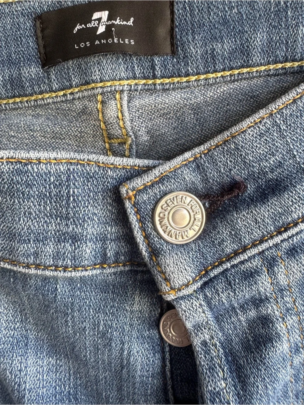 7 For All Mankind Light Blue Straight Leg Jeans