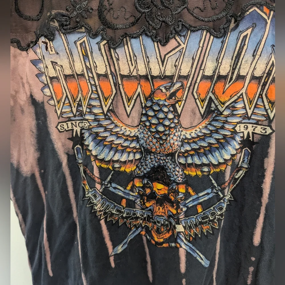 Affliction embroidered lace